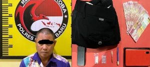 Tersangka Midyan Rosyadi alias Iyan dan barang bukti yang diamankan polisi. (wartabanjar.com - Istimewa)