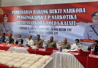 Polda Kalsel dan Pemprov Kalsel Musnahkan Puluhan Ribu Gram Sabu dan Belasan Ribu Butir XTC