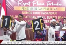 Nomor Urut Pilbup Banjar : Saidi Manyur-Habib Idrus Alhabsyie Nomor 1, Syaifullah Tamliha dan Habib Ahmad Nomor 2