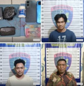 Para tersangka dan barang bukti yang diamankan. (wartabanjar.com - Ist. Humas)