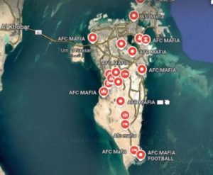 Peta Bahrain di Google Maps dipenuhi kata mafia. (Instagram)