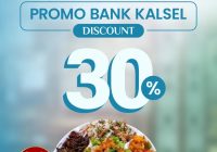 Promo Diskon 30 Persen Pengguna Kartu ATM Bank Kalsel di Restoran ini