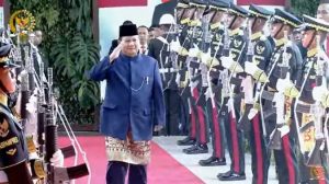 Prabowo Subianto tiba di Gedung MPR RI untuk mengikuti proses pelantikan sebagai Presiden ke-8 RI. (wartabanjar.com - Ist. Youtube MPR RI)