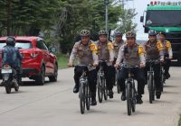 Kapolres Balangan Bersama PJU Polres Balangan Gowes ke KPU Cek Logistik Pilkada 2024