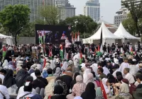 Aksi Demo Bela Palestina Massa Geruduk Depan Kedubes AS
