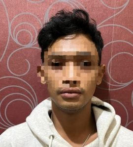 ersangka MAT (22) salah satu pelaku pencurian di kantor TK Kelurahan Agung, Tanjung, Tabalong. (wartabanjar.com - Ist. Humas Polres Tabalong)