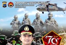 Ucapkan Selamat HUT Ke-79 TNI, Kapolres Tanbu Apresiasi Dedikasi TNI Jaga Kedaulatan NKRI