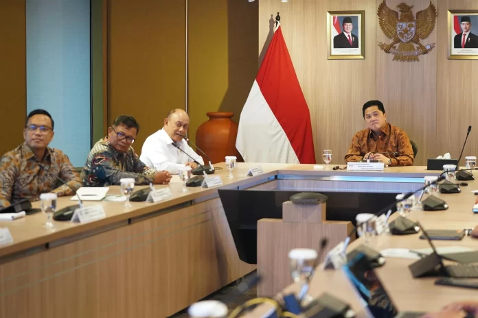 Menteri BUMN, Erick Thohir, bersama jajaran BUMN termasuk PLN menerima kunjungan Badan Gizi Nasional. (wartabanjar.com - Istimewa)