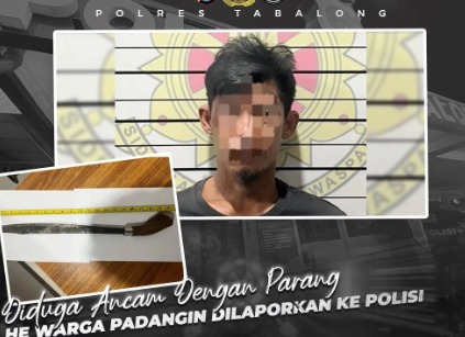 Pelaku HE dan barang bukti yang diamankan polisi. (wartabanjar.com - Ist. Humas Polres Tabalong)