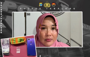 Perempuan tersangka penjual narkoba diamankan Polres Tabalong. (wartabanjar.com - Istimewa)