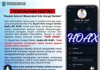 Waspada Modus Penipuan Mengatasnamakan PJ Bupati HSS