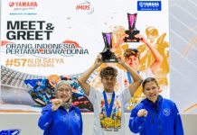 Pembalap Yamaha Juara Dunia WSSP300 Aldi Satya Mahendra Ramaikan Motorcyle Show IMOS
