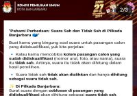 KPU Kota Banjarbaru Jelaskan Pencoblosan Surat Suara 'Tidak Sah' di Pilkada