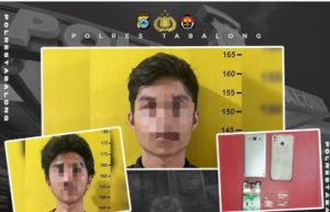 Dua tersangka dan barang bukti yang diamankan Polsek Bintang Ara, Polres Tabalong. (wartabanjar.com - Ist. Humas Polres Tabalong)