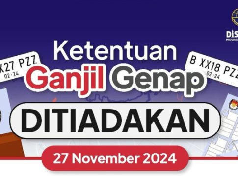Aturan Ganjil Genap di Jakarta Ditiadakan Saat Pilkada Besok