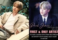 Jimin BTS Rajai Tangga Lagu Spotify, 70 Kali Nomor 1 di Spotify Korea