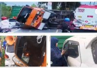 Truk Kontainer Terguling Hantam Daihatsu Ayla di Tikungan Kalampangan, Ini Jumlah Korbannya