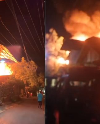 Jelang Subuh Api Mengamuk di Desa Tangga Ulin Amuntai Tengah