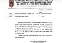 Isi Surat BPAM Banjarbakula, Air Leding di Sebagian Banjarbaru Mati 10 Hari