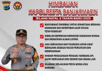 6 Imbauan Kapolresta Banjarmasin Jelang Tahun Baru, Tidak Boleh Konvoi dan Pesta Miras