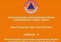 Warga Kabupaten HST Waspada Banjir, BPBD Keluarkan Imbauan