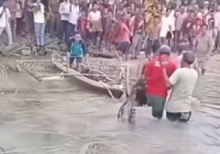 Jasad Buaya Pemangsa Wanita Mandi di Nias Selatan Diseret ke Daratan