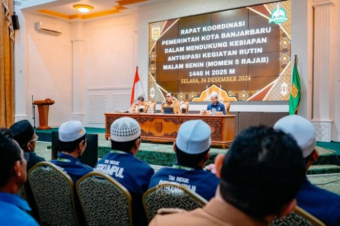 Pemko Banjarbaru menggelar rapat koordinasi mengundang pihak terkait dan Tim Induk Sekumpul terkait pelaksanaan haul ke-20 Abah Guru Sekumpul. (wartabanjar.com - Ist. MC Banjarbaru)