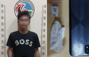 Tersangka dan barang bukti yang diamankan Satres Narkoba Polresta Samarinda. (wartabanjar.com - Ist. Polda Kaltim)
