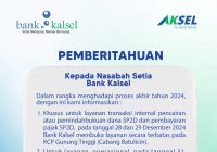Catat! Jadwal Layanan Akhir Tahun Bank Kalsel