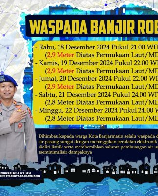 Sat Polairud Polresta Banjarmasin Minta Warga Waspada Banjir Rob, Hari ini Air Pasang Jam 9