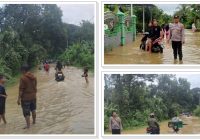 Polsek Awayan Lakukan Pengamanan di Lokasi Banjir, Ini Data 5 Desa yang Terdampak