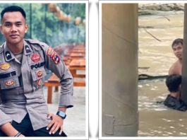VIRAL VIDEO! Bripda Denny Selamatkan Remaja Lompat ke Sungai di HSS Akibat Halusinasi Kecubung