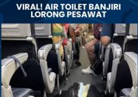 VIDEO Viral! Air Toilet Banjiri Lorong Kabin Penumpang, Bikin Jijik!