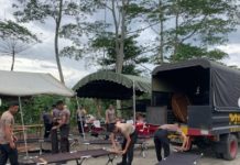 Brimob Polda Kalsel Dirikan Rest Area untuk Jemaah Haul Guru Sekumpul di Jalan Tol Banjarbaru-Batulicin