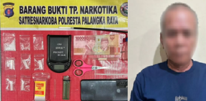 Tersangka dan barang bukti yang berhasil diamankan Satresnarkoba Polresta Palangka Raya. (wartabanjar.com - Ist. Humas Polresta Palangka Raya)