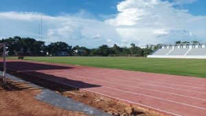 Wajah baru Stadion Pertasi Kencana di Kabupaten Tanah Laut, Selasa. (wartabanjar.com - Syaiful)