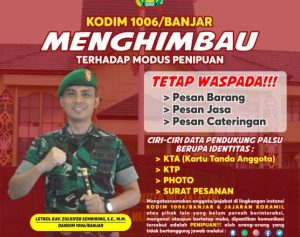 Dandim 1006 Banjar, Letkol Kav Zulkifer Sembiring SE MM (wartabanjar.com - Ist. Pendim)
