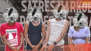 Empat tersangka jaringan pengedar sabu di Katingan, Kalteng, berhasil diringkus. (wartabanjar.com - Ist. Humas Polres Katingan)