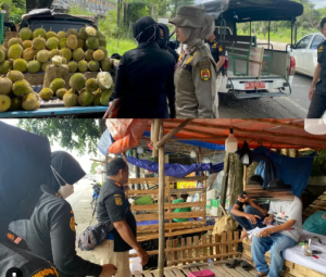 Pedagang durin ditertibkan Satpol PP Kota Banjarbaru, Rabu. (wartabanjar.com - Ist. Satpol PP Bjb)