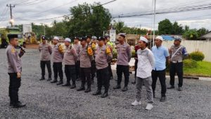 Polres Tanah Laut melalui Polsek Jorong mempersiapkan pengamanan tablik akbar menghadirkan Ustadz Abdul Somad. (wartabanjar.com - Ist. Humas Polres Tala)