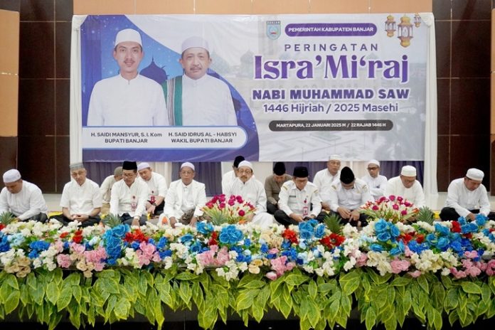 Peringatan Isra Miraj di lingkup Pemkab Banjar dihadiri Wakil Bupati Habib Idrus Al Habsyi. (wartabanjar.com - Ist. Diskominfo Banjar)