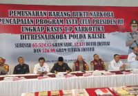 Polda Kalsel Musnahkan 65,5 Kilo Sabu Jaringan Fredy Pratama, Hasil Pengungkapan Selama Desember 2024