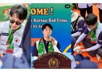 Kunjungi Sekolah di Jakarta, Aktor Jung Il Woo Ajari Para Pelajar Cara Balut Luka dengan Perban