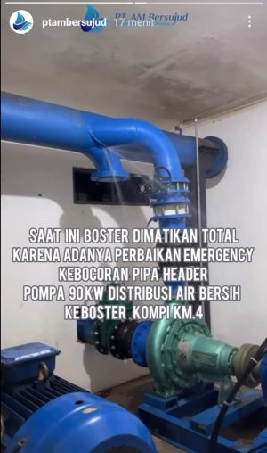Ada Perbaikan Pipa, Air Leding di 6 Wilayah Kabupaten Tanah Bumbu Mati Total Malam ini