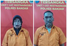 Dua Pengedar Sabu asal Banjarmasin Diringkus Polisi di Sungai Tabuk