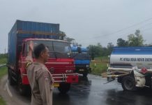 Fuso dan Truk Tangki Adu Kuat di Tikungan S Kalampangan Sebangau, Begini Kondisi Sopir