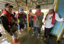 Gubernur Kalsel Tinjau Lokasi Banjir di Mandastana