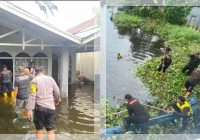 Banjir Capai 40 Cm, Bhabinkamtibmas dan Lurah Pemurus Dalam Gerak Cepat Pantau Warga!
