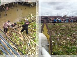 KRISIS LINGKUNGAN! Sampah Menggunung di Bawah Jembatan Pasar Lama, Bikin Transportasi Sungai Lumpuh