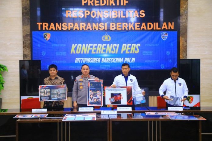 Polri mengungkap kasus deepfake mencatut nama Presiden Prabowo dan Menkeu Sri Mulyani. (wartabanjar.com - Istri Humas Polri)